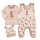 Baby Sweets Set Strampler Shirt und M&uuml;tze Mini Woof Bio-Baumwolle beige-braun