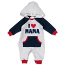 Baby Sweets Strampler Overall Jumpsuit I Love Mama hellgrau navy rot