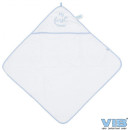 VIB® Baby Badetuch Kapuzentuch My first Towel weiß/hellblau 100% Baumwolle