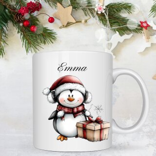 🐧 Pinguin mit Geschenk & Ohrenschützern